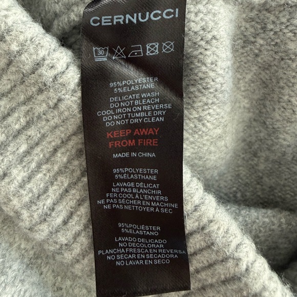 Cernucci Women's Grey Wide Leg Knitted Jogger Pants NWT Size S - Picture 9 of 10